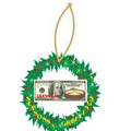 Vegas Roulette Table On Bill Wreath Ornament w/ Mirrored Back (3 Sq. Inch)
